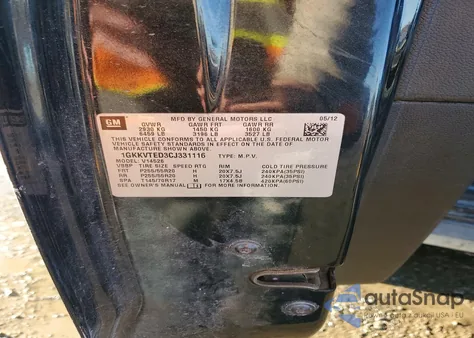 2012 GMC Acadia Denali z USA, uszkodzony, nr VIN 1GKKVTED3CJ331116